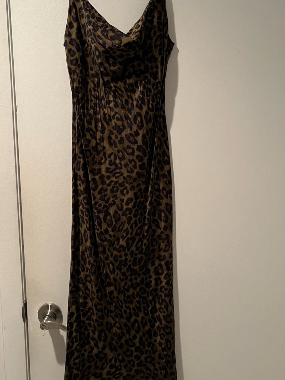 Zara Leopard Print Maxi Slip Dress in Brown and Black